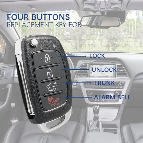 Miniatura 2 de Reemplazo para 2015 2016 2017 Hyundai Sonata llavero, llavero para Hyundai Sonata Remote, Sistema remoto de entrada sin llave P/N: 95430-C1010 FCC