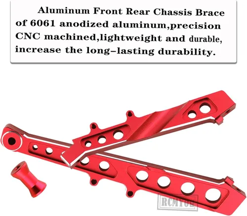 Miniatura 3 de Soporte de chasis de aluminio para ARRMA 1/7 Felony 6S BLX/Infraction 6S BLX/Limitless Roller, soporte de chasis delantero trasero de aleación, Rojo