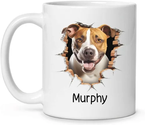 Miniatura 9 de Tazas de café con nombre personalizado único y emocionado Chihuahua rompió la pared, tazas de café personalizadas para perros, regalo para niños