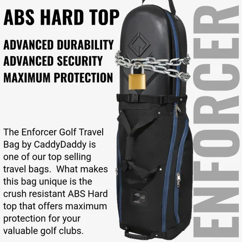 Miniatura 3 de CaddyDaddy Enforcer Golf Travel Bag Crush Resistant Hard Top Protection, New 18 Month Full Replacement Coverage, Durable Thick Nylon Wheels Lockable