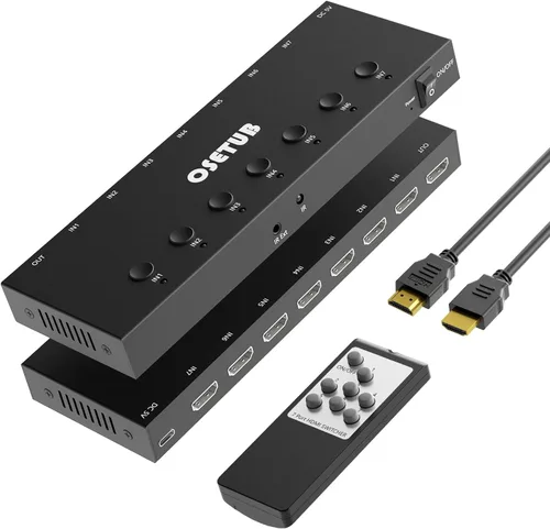 Miniatura 10 de Conmutador HDMI y AV 2 en 1 – Juega PS5 y juegos retro en 1 TV, 3 HDMI 2.0 (4K HDR) + 2 entradas RCA – Compatible con Xbox Series