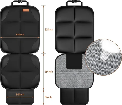 Miniatura 5 de SMART ELF Protector de asiento de automóvil [1 unidad] Protector de automóvil grande para asientos infantiles con acolchado más grueso y bolsillos