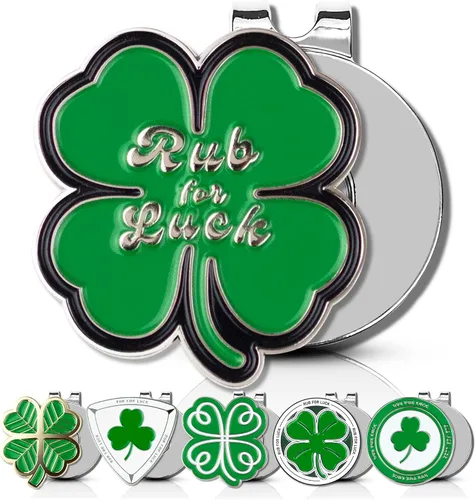 Miniatura 7 de ClubSmith® Lucky - Marcador de pelota de golf con clip magnético para sombrero, trébol irlandés y trébol, marca de alineación premium, accesorios