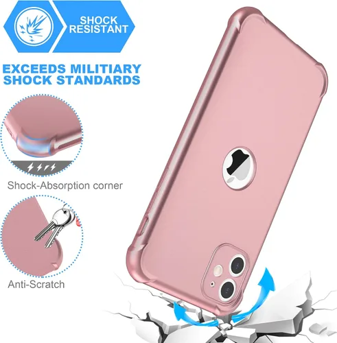 Miniatura 6 de ORETECH - Funda para iPhone 11, con 2 protectores de pantalla de vidrio templado, prueba de caídas de grado militar de 10 pies, cuerpo completo