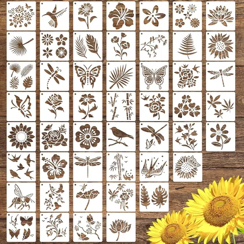 Miniatura 8 de 50 plantillas de pintura de mandala, plantillas reutilizables de mandala para pintar sobre rocas de madera, tela, tela, vidrio, cerámica, 4 x 4