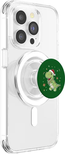 Miniatura 3 de Luces de hadas de Papá Noel de dinosaurio T-Rex PopSockets MagSafe PopGrip para iPhone