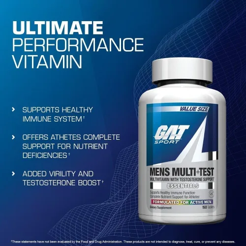 Miniatura 3 de GAT SPORT Tabletas multivitamínicas premium para hombres Multi + Test (60 unidades)