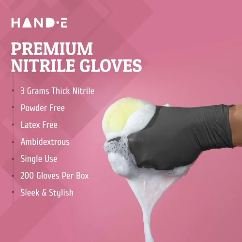 Miniatura 3 de Guantes desechables de nitrilo gris, 50 y 200 unidades, guantes médicos sin látex Gris (mediano)