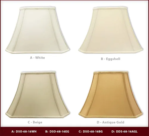 Miniatura 6 de Royal Designs, Inc. Sombra de lámpara de campana con corte rectangular de esquina, diseño de 6.25 x 8 x 11 x 16 x 12 - Paquete de 1 Beige