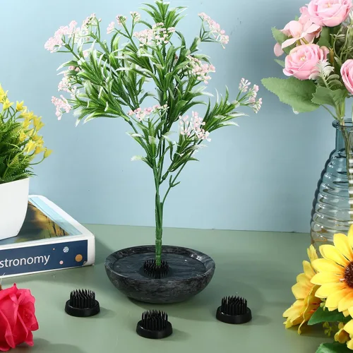 Miniatura 5 de Sliner 8 piezas de 1.57 x 0.43 pulgadas, ranas florales redondas de latón, jarrón japonés Ikebana, arreglista de ranas florales, herramientas fijas