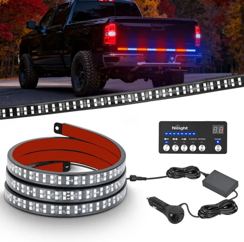 Miniatura 11 de Nilight - Tira de luz LED para plataforma trasera de 30 pulgadas de UTV, 204 LED, luces de freno ámbar, luces intermitentes rojas, compatible