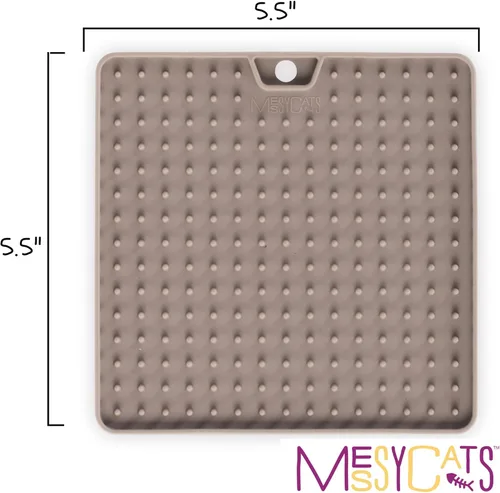 Miniatura 3 de Messy Mutts & Cats - Alfombrilla interactiva reversible de silicona para alimentación y lamer 5.5 x 5.5 pulgadas Alimentador lento