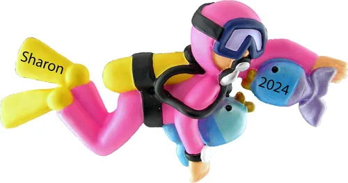 Adorno de Navidad de buceo personalizado 2024, regalo de buceo, adorno de buceo, regalo de buceo, figura de buceo, adorno de natación, accesorios de