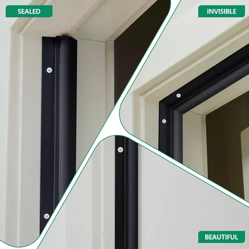 Miniatura 4 de Yuntau 5 Piezas Burletes para Puerta Atornillables 42" 36" Burlete para Puerta con Portador de Aluminio y Junta de Espuma Burlete Exterior