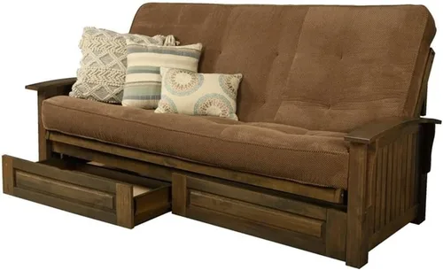 Miniatura 15 de Kodiak Furniture Washington - Marco de futón tamaño Queen con cajones de almacenamiento, marco de futón de madera con colchón incluido en color azul