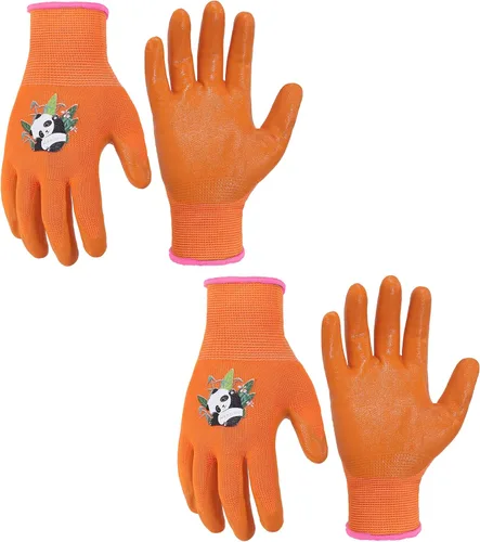 Miniatura 18 de HANDLANDY 3 pares de guantes de jardinería para niños sin látex, guantes de jardín para niños y niñas con revestimiento de nitrilo para niñas y Verde