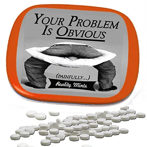 Miniatura 2 de Your Problem Is Obvious Mints - Divertidos regalos de broma para amigos, regalos extraños para hombres, rellenos de calcetines de oficina