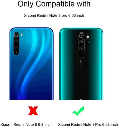 Miniatura 2 de Funda para Xiaomi Redmi Note 8 Pro con protector de pantalla de vidrio templado híbrido resistente Armadura protectora con soporte de anillo de 360