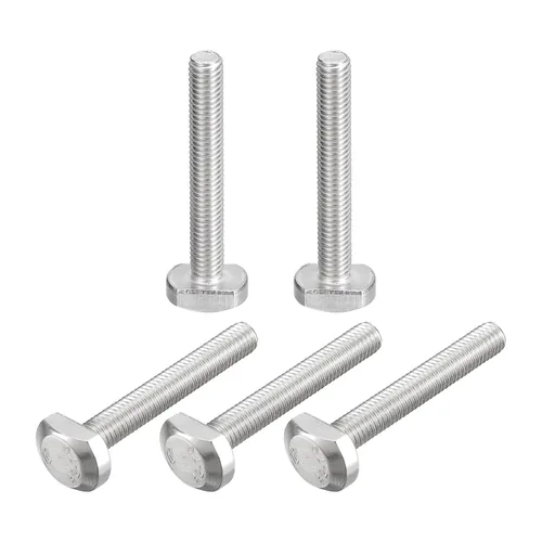 Miniatura 8 de uxcell Pernos de ranura en T, 5 unidades M5x25mm Pernos deslizantes de caída en T de acero inoxidable 304 con forma de T para pista en T