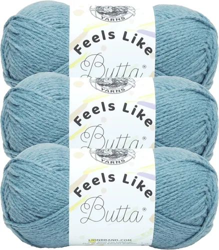 Miniatura 14 de Lion Brand Yarn - Hilo Feels Like Butta, hilo aterciopelado suave para tejer y hacer ganchillo, paquete de 1, Negro