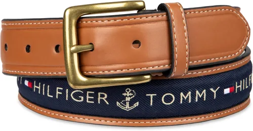 Miniatura 8 de Tommy Hilfiger Men's Fabric Inlay Casual Belt with Classic Harness Buckle