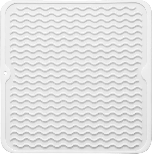 Miniatura 27 de Tapete de silicona para secar platos, antideslizante, fácil de limpiar, tapete escurridor de platos grande resistente al calor para encimera