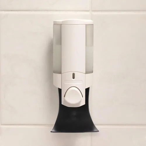 Miniatura 2 de Yardwe Dispensador de jabón de pared, bandeja de goteo de plástico ABS a prueba de líquidos para dispensadores de jabón y loción, bandeja