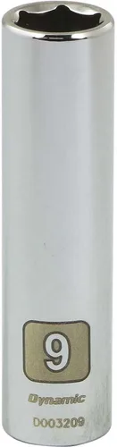 Miniatura 12 de Dynamic Herramientas 1/4" Drive 6 puntos métrico, 0.217 in de profundidad longitud, zócalo de acabado cromado