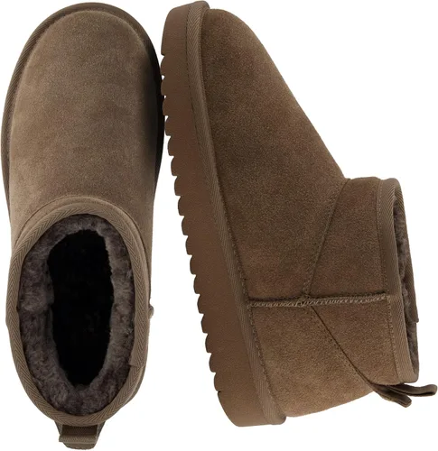 Miniatura 91 de CUSHIONAIRE, Hip 2 - Botas de nieve de gamuza auténtica para mujer, sin cordones, con cómodo forro de piel de oveja sintética + espuma viscoelástica