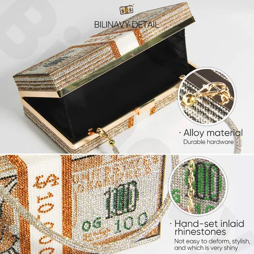 Miniatura 5 de Monederos de mano para mujer monederos de mano de cristal con dinero en efectivo