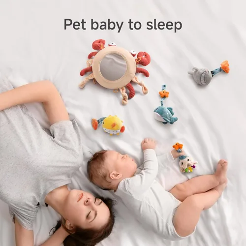 Miniatura 2 de TUMAMA - Juguetes para bebés de 0, 3, 6, 9 a 12 meses, cochecito de animales de peluche de actividad y juguete colgante para asiento de automóvil