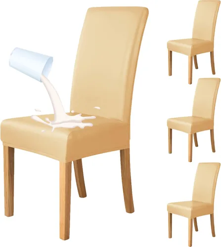 Miniatura 10 de Deisy Dee Fundas de cuero impermeables para sillas de comedor Parson (4, negro)