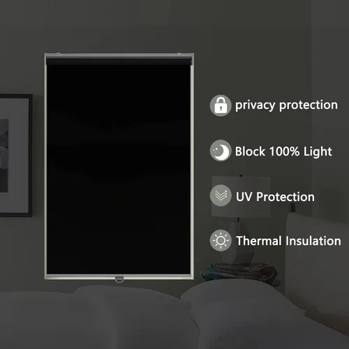 Miniatura 4 de AOSKY Persianas enrollables opacas para ventanas, sin cordones, para oscurecer la habitación, con aislamiento térmico, fácil de instalar