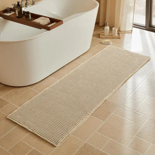 Miniatura 83 de Triohero Tapete de baño con diseño de gofre, tapete de baño pequeño y bohemio, antideslizante, lavable, ultra suave, súper absorbente, de secado