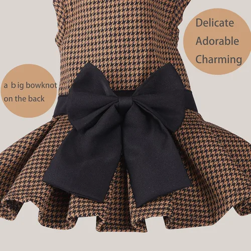 Miniatura 2 de Vestidos para mascotas para perros pequeños, gatos y niñas, lindo vestido de princesa con lazo, camisa para cachorros, falda para todo