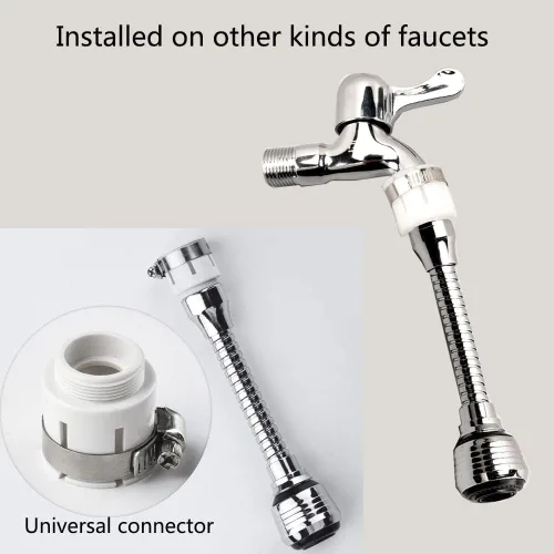 Miniatura 3 de Extensor de grifo de cocina, cabezal rociador universal de 360°, boquilla ajustable giratoria de 360°, para baño, cocina, adaptador de filtro