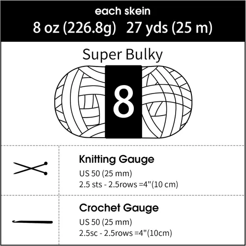Miniatura 8 de HOMBYS Hilo de felpilla gruesa para tejer a mano, hilo gigante súper voluminoso para tejer a mano, hilo de felpa suave de 3/4 pulgadas de grosor 4