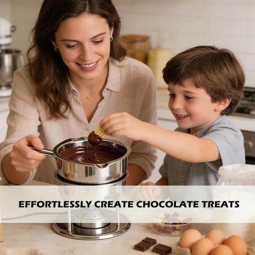 Miniatura 6 de Olla para fundir chocolate – Caldera doble de 33.8 fl oz con mango resistente al calor, juego de ollas de doble caldera de acero inoxidable