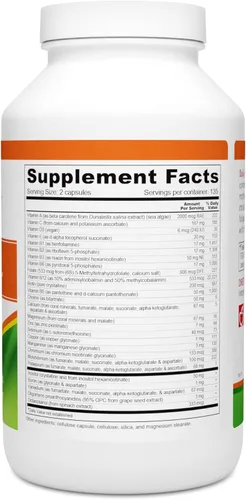 Miniatura 5 de Wellness Resources Daily Energy Vitamina múltiple – 270 cápsulas – Multivitamínico diario metilado MTHFR sin hierro – Vitamina B12, folato