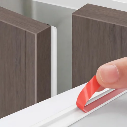 Miniatura 7 de Tira de sellado de puerta de gabinete, relleno de huecos de 45.9 pies con adhesivo fuerte, sello de puerta de silicona a prueba de polvo