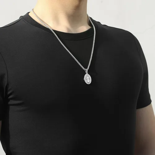 Miniatura 4 de P. BLAKE Collar ovalado de San Cristóbal, Miguel, José, Jude/Virgen María/José/Francisco/Patrick/Anthony/Benedict/Thomas para hombres y mujeres