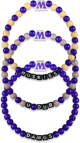 Miniatura 7 de FOCO NCAA unisex-adulto Paquete de 3 Pulseras de la Amistad con Cuentas con Logotipo de Equipo Universitario de la NCAA Oficialmente Licenciadas