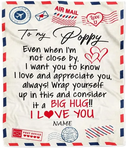 Miniatura 9 de Manta de forro polar personalizada con texto en inglés «To My Grandad» de Grandkids I Love You Hugs con texto en inglés «To My Grandad»