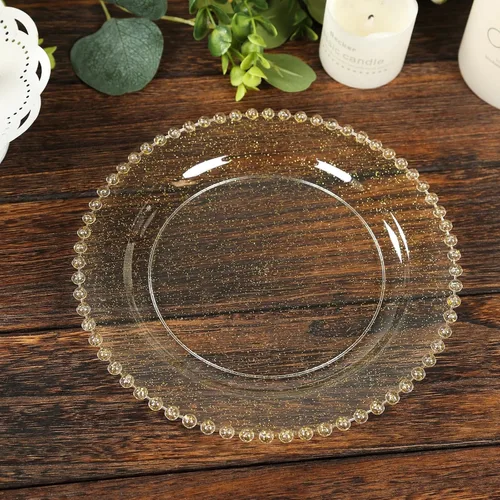 Miniatura 37 de Efavormart - Paquete de 10 platos de postre de plástico transparente rubor con borde de cuentas, platos redondos desechables para ensalada, 8
