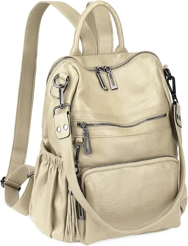 Miniatura 8 de Uromee Mochila de Viaje Monedero para Mujeres Cuero Vegano Damas Moda Borla Bolsa de Hombro Convertible, Grande, Mochilas Daypack