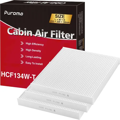 Miniatura 9 de Puroma Paquete de 1 filtro de aire de cabina con múltiples capas de fibra, repuesto para CP134, CF10134, Honda Civic, CR-V, Odyssey, Pilot, Accord