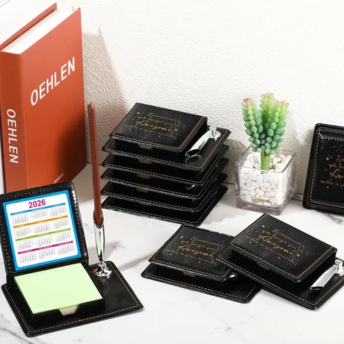 Miniatura 3 de Tenceur 10 piezas de regalos de agradecimiento a los empleados a granel, soporte de notas adhesivas de cuero sintético con tarjetas, accesorio