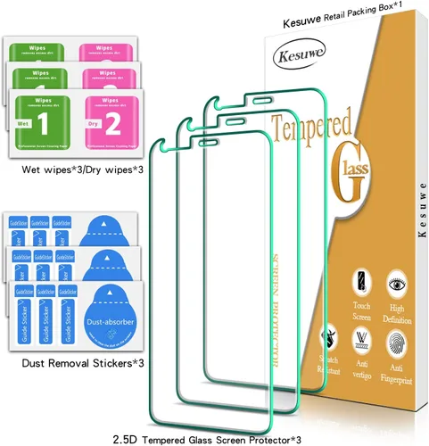Miniatura 6 de Paquete de 3 protectores de pantalla para Google Pixel 4 vidrio templado, transparente HD, dureza 9H, antiarañazos, sin burbujas, fácil de instalar