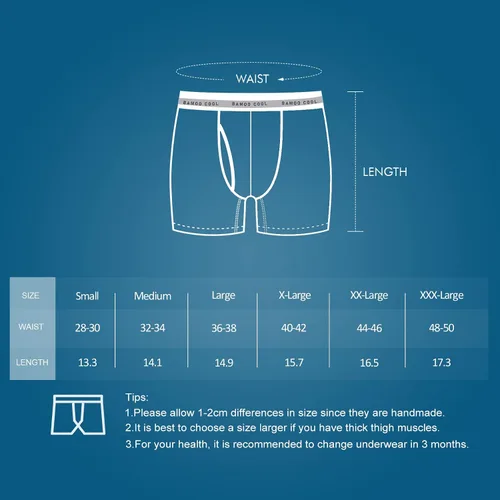 Miniatura 7 de BAMBOO COOL Men's Underwear Boxer Briefs 4 Pack Breathable Soft Underwear For Men