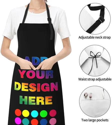 Miniatura 5 de Delantal personalizado para mujer, delantales personalizados con logotipo de texto fotográfico, delantales de cocina para regalos